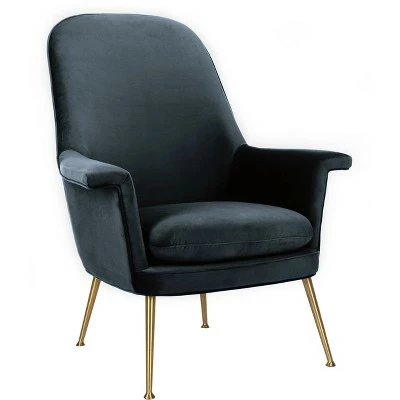 Aimee Velvet Arm Chair - Navy - Safavieh 4 Aimee Velvet Arm Chair - Navy - Safavieh - Image 2