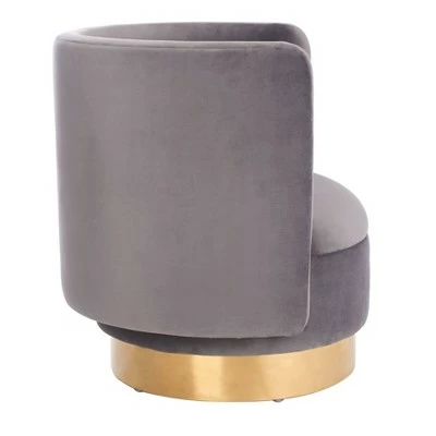 Brynlee Swivel Accent Chair - Safavieh Slate Gray/gold 5 Brynlee Swivel Accent Chair - Safavieh Slate Gray/gold - Image 3