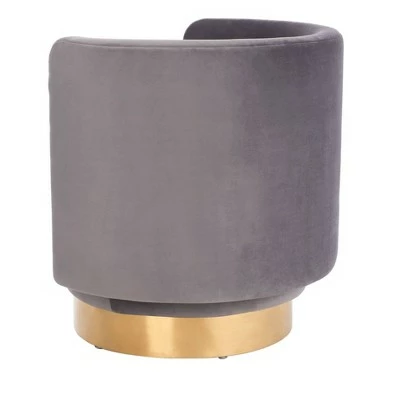 Brynlee Swivel Accent Chair - Safavieh Slate Gray/gold 7 Brynlee Swivel Accent Chair - Safavieh Slate Gray/gold - Image 5