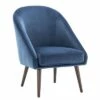 Modern Barrel Accent Chair - WOVENBYRD Gray Velvet