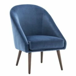 Modern Barrel Accent Chair - WOVENBYRD Gray Velvet