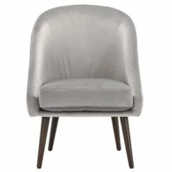 Modern Barrel Accent Chair - WOVENBYRD Gray Velvet -Living Room Chairs store unnamed file 9771