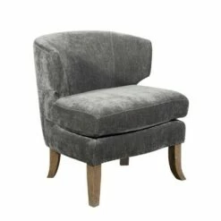 Swansea Wingback Barrel Chair Gray Crushed Velvet - Finch