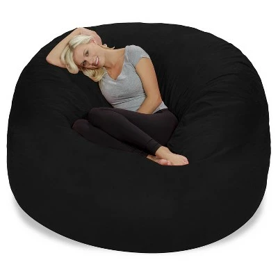 6' Huge Bean Bag Chair with Memory Foam Filling and Washable Cover - Relax Sacks Brown 3 6' Huge Bean Bag Chair with Memory Foam Filling and Washable Cover - Relax Sacks Brown - Image 2