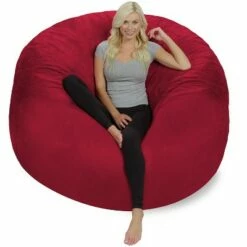 6' Huge Bean Bag Chair with Memory Foam Filling and Washable Cover - Relax Sacks Brown 25 6' Huge Bean Bag Chair with Memory Foam Filling and Washable Cover - Relax Sacks Brown -Living Room Chairs store unnamed file 9789