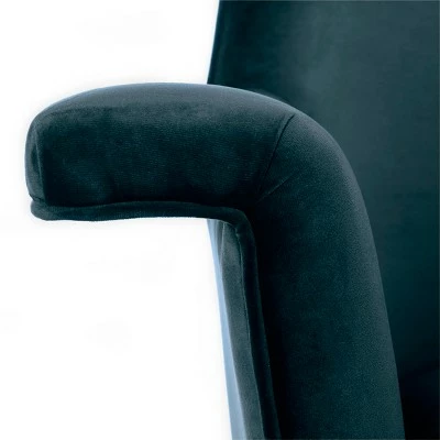 Aimee Velvet Arm Chair - Navy - Safavieh 8 Aimee Velvet Arm Chair - Navy - Safavieh - Image 6