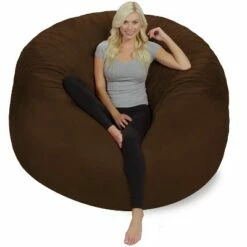 6' Huge Bean Bag Chair with Memory Foam Filling and Washable Cover - Relax Sacks Brown 27 6' Huge Bean Bag Chair with Memory Foam Filling and Washable Cover - Relax Sacks Brown -Living Room Chairs store unnamed file 9791