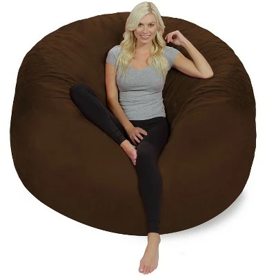 6' Huge Bean Bag Chair with Memory Foam Filling and Washable Cover - Relax Sacks Brown 13 6' Huge Bean Bag Chair with Memory Foam Filling and Washable Cover - Relax Sacks Brown - Image 12