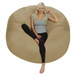 6' Huge Bean Bag Chair with Memory Foam Filling and Washable Cover - Relax Sacks Brown 29 6' Huge Bean Bag Chair with Memory Foam Filling and Washable Cover - Relax Sacks Brown -Living Room Chairs store unnamed file 9793