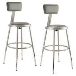 National Public Seating 2pk 19 -27" Adjustable Heavy Duty Vinyl Padded Steel Stool with Backrest - Hampton Collection Black -Living Room Chairs store unnamed file 98