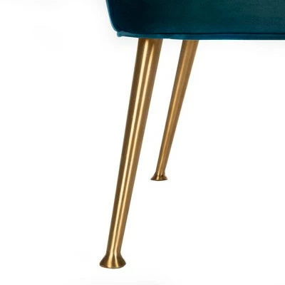 Aimee Velvet Arm Chair - Navy - Safavieh 9 Aimee Velvet Arm Chair - Navy - Safavieh - Image 7