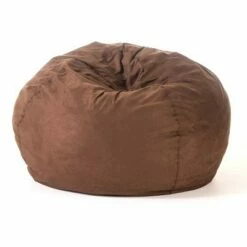 Madison Faux Suede Beanbag 5' - Christopher Knight Home Black -Living Room Chairs store unnamed file 9837