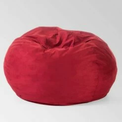 Madison Faux Suede Beanbag 5' - Christopher Knight Home Black -Living Room Chairs store unnamed file 9839