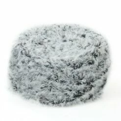 Lachlan Furry Bean Bag - Christopher Knight Home White -Living Room Chairs store unnamed file 9852