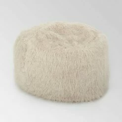 Lachlan Furry Bean Bag - Christopher Knight Home White -Living Room Chairs store unnamed file 9855