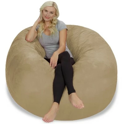 5' Large Bean Bag Chair with Memory Foam Filling and Washable Cover - Relax Sacks Charcoal 8 5' Large Bean Bag Chair with Memory Foam Filling and Washable Cover - Relax Sacks Charcoal - Image 6