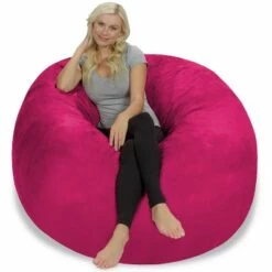 5' Large Bean Bag Chair with Memory Foam Filling and Washable Cover - Relax Sacks Charcoal 37 5' Large Bean Bag Chair with Memory Foam Filling and Washable Cover - Relax Sacks Charcoal -Living Room Chairs store unnamed file 9905