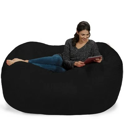 6' Large Bean Bag Lounger with Memory Foam Filling and Washable Cover - Relax Sacks Blue 5 6' Large Bean Bag Lounger with Memory Foam Filling and Washable Cover - Relax Sacks Blue - Image 3