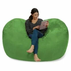 6' Large Bean Bag Lounger with Memory Foam Filling and Washable Cover - Relax Sacks Blue 38 6' Large Bean Bag Lounger with Memory Foam Filling and Washable Cover - Relax Sacks Blue -Living Room Chairs store unnamed file 9921