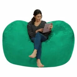 6' Large Bean Bag Lounger with Memory Foam Filling and Washable Cover - Relax Sacks Blue 42 6' Large Bean Bag Lounger with Memory Foam Filling and Washable Cover - Relax Sacks Blue -Living Room Chairs store unnamed file 9925
