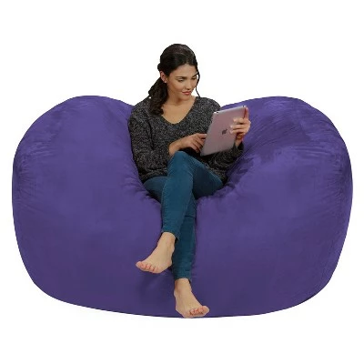 6' Large Bean Bag Lounger with Memory Foam Filling and Washable Cover - Relax Sacks Blue 23 6' Large Bean Bag Lounger with Memory Foam Filling and Washable Cover - Relax Sacks Blue - Image 21