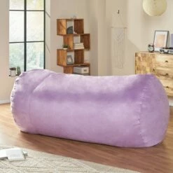 8' Liberty Modern Microfiber Pastel Bean Bag - Christopher Knight Home Lavender